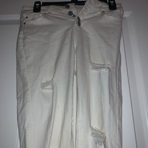 White Ripped High Waisted Jeans